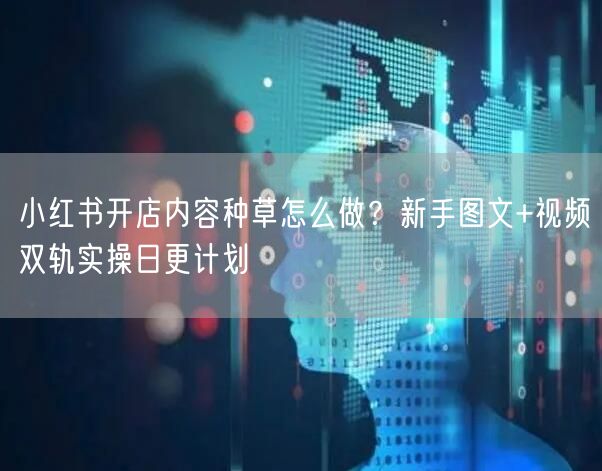 小红书开店内容种草怎么做？新手图文+视频双轨实操日更计划