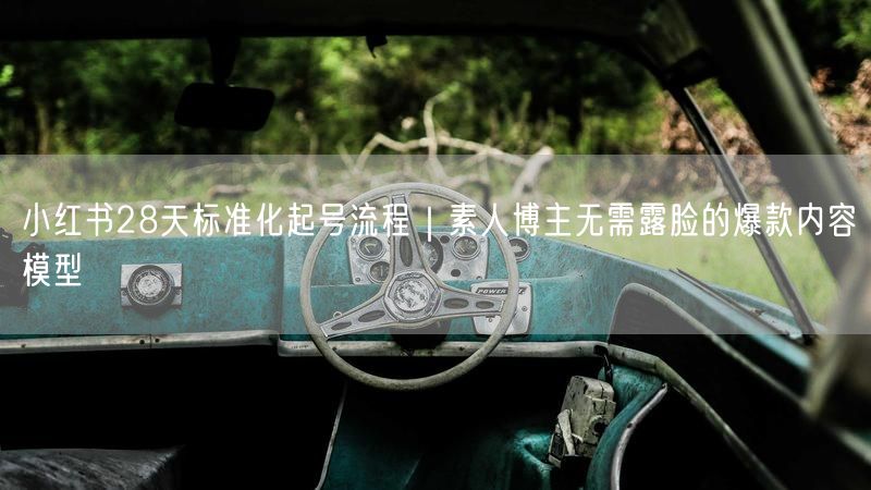小红书28天标准化起号流程｜素人博主无需露脸的爆款内容模型