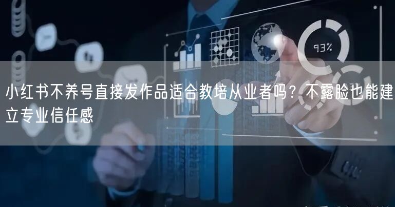 小红书不养号直接发作品适合教培从业者吗？不露脸也能建立专业信任感