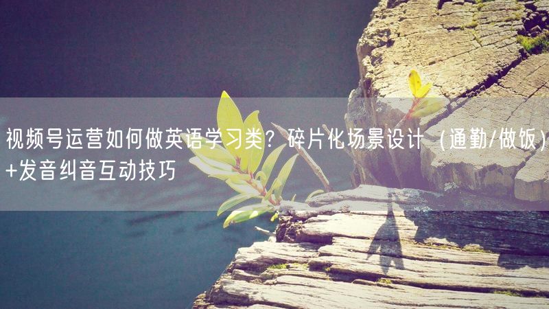 视频号运营如何做英语学习类？碎片化场景设计（通勤/做饭）+发音纠音互动技巧