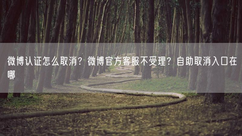 微博认证怎么取消？微博官方客服不受理？自助取消入口在哪